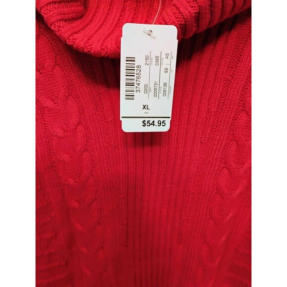 Christopher And Banks Red Cowl Neck Sweater NWT Knit size XL - Picture 6 of 6